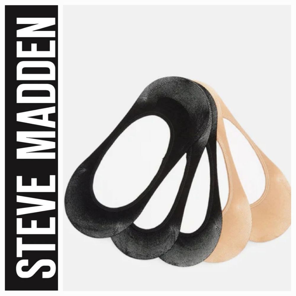 Steve Madden 6PK Foot Liners- Nude/Black